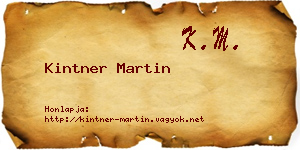 Kintner Martin névjegykártya